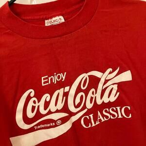 80s Vintage Coca Cola Classic Red Shirt 50/50 Made in USA